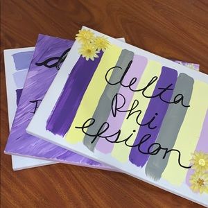 Set of 3 DPHIE delta phi epsilon canvas